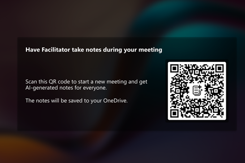 Screenshot of the QR code experience.