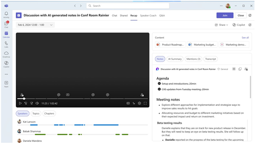 Screenshot of accessing notes experience.