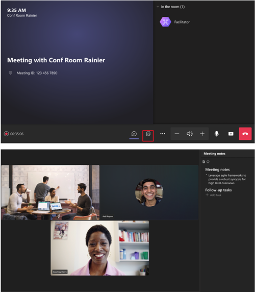 Screenshot of the facilitator in scheduled meetings experience.