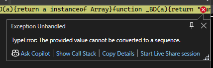 Visual Studio Debugger breaking on JavaScript exception during logout