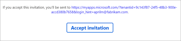 Screenshot of the accept button and redirect URL in the email.