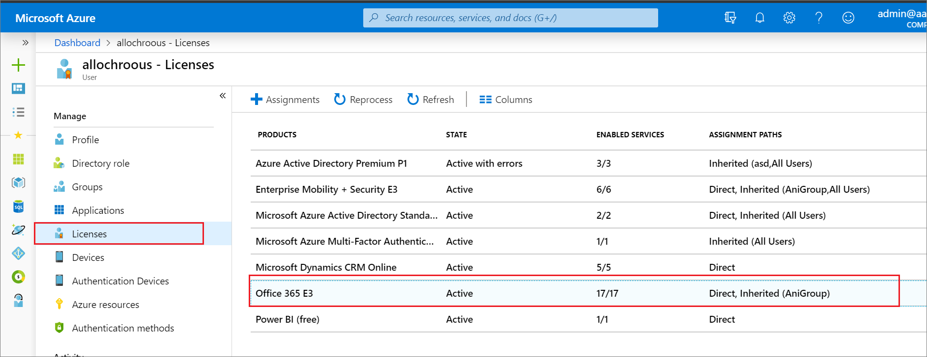 Screenshot of the expected user state during migration.