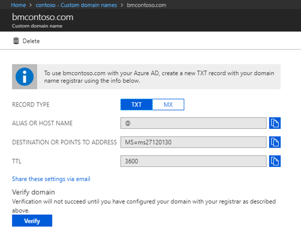 Screenshot that shows where you get TXT or MX information.