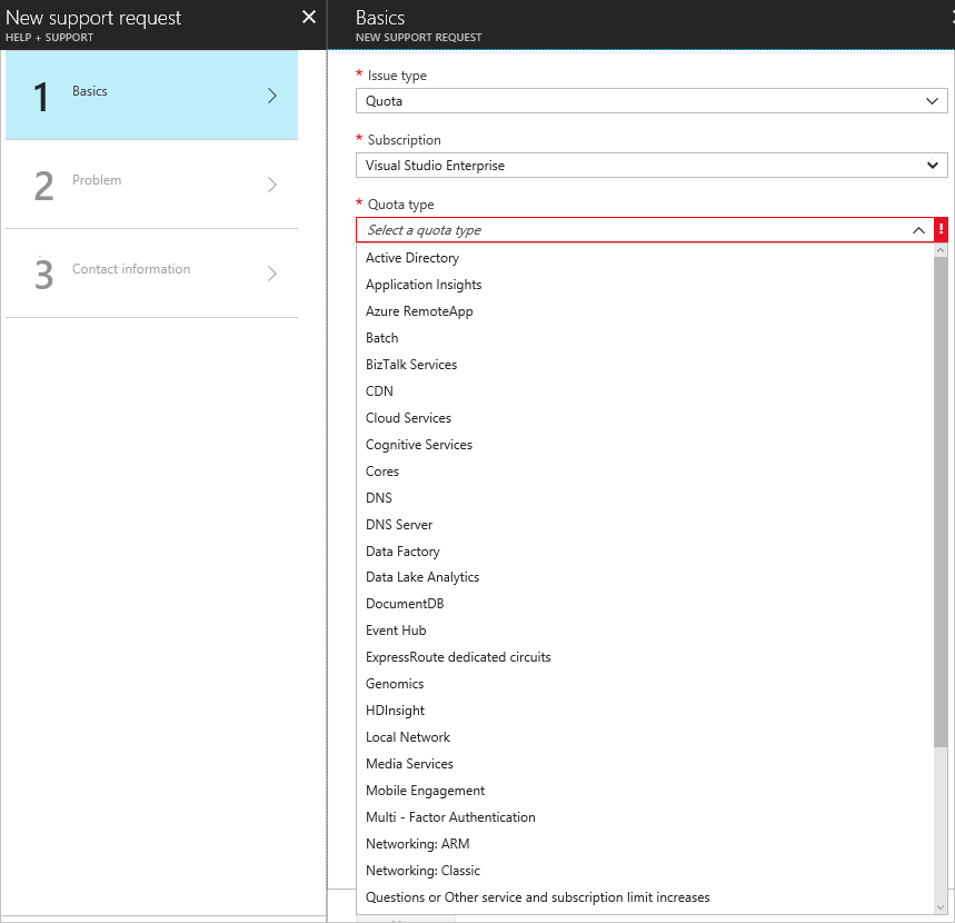 Screenshot of the quota increase request form, displaying various fields for users to provide details about their desired quota increase.