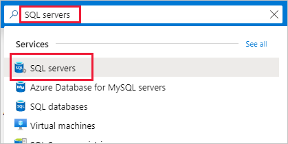 Screenshot showing how to search for and select SQL servers.