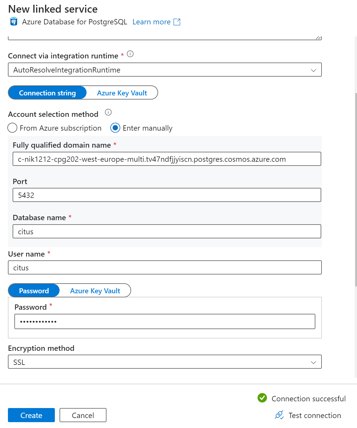 Screenshot that shows configuring Sink in Azure Data Factory.