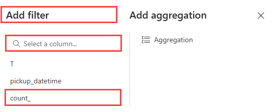 Screenshot of the filter dialog box showing how to select a column.