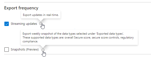 Choosing the frequency of your continuous export.