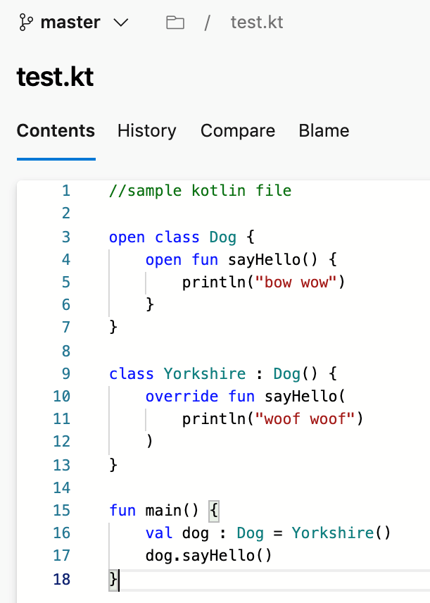 Screenshot of a Kotlin file displayed in the UI.