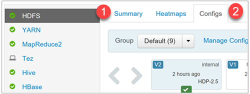 Apache Ambari HDFS configuration.