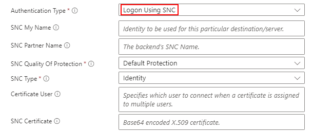 Screenshot shows SAP built-in connection parameters with SNC enabled for Standard workflows.