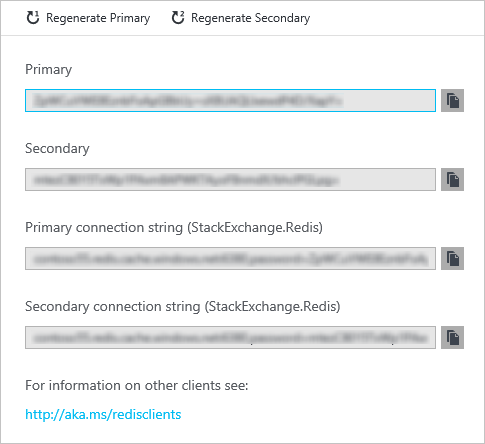 Screenshot showing Authentication selected in the Resource menu and access Keys in the working pane.