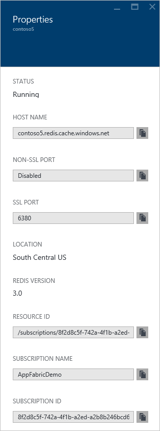 Azure Cache for Redis Properties