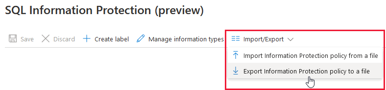 Exporting and importing your information protection policy.