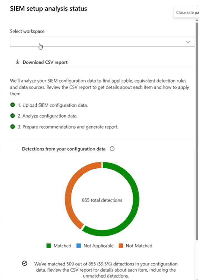 Screenshot showing all three check marks green indicating analysis is complete.