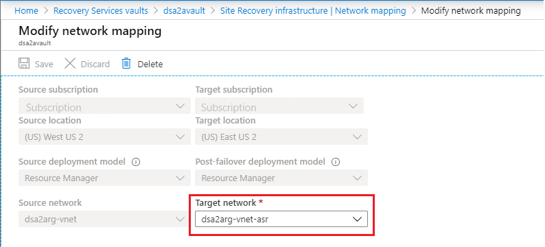 Modify network mapping.