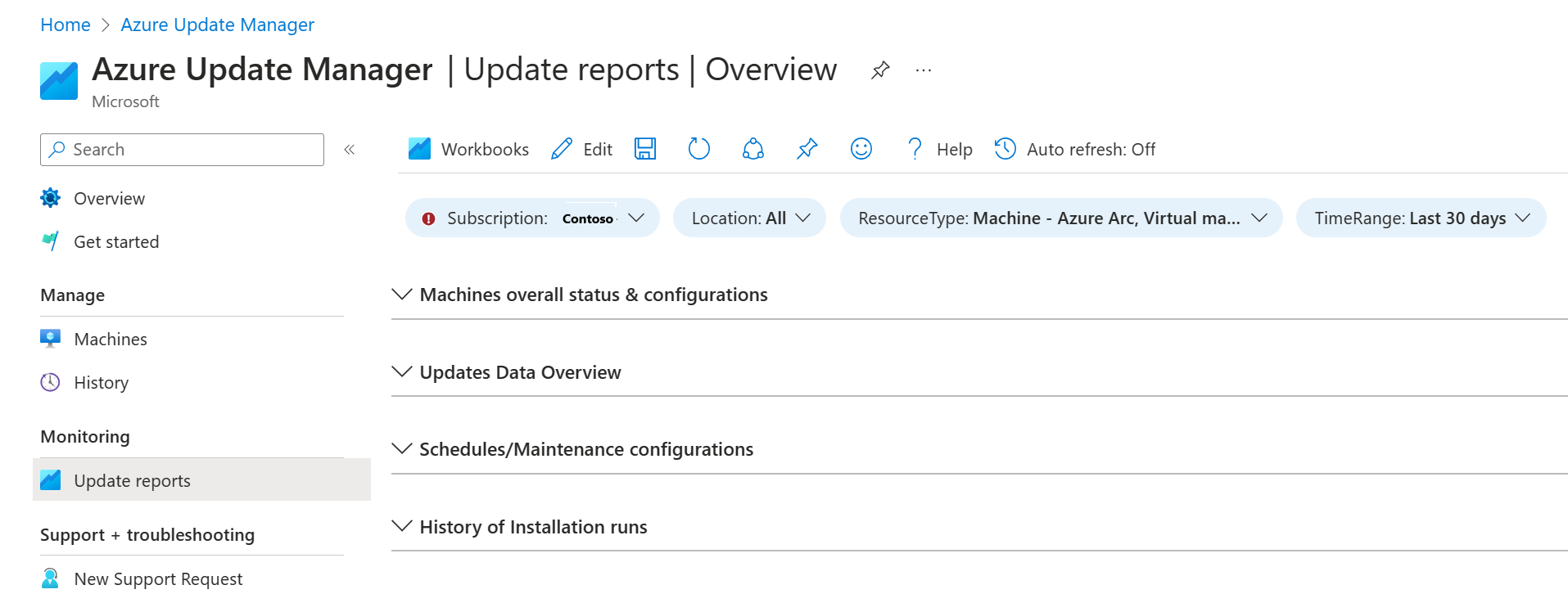 Screenshot that shows a workbook summary.