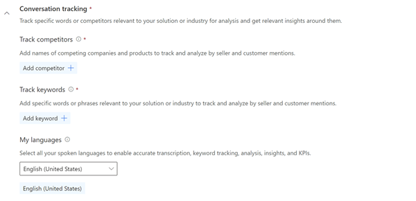 Configure conversation tracking