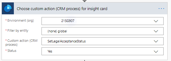 Screenshot of step to add custom action.