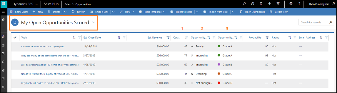 My Open Opportunity Scored view