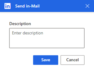 Screenshot of Send InMail activity selected.