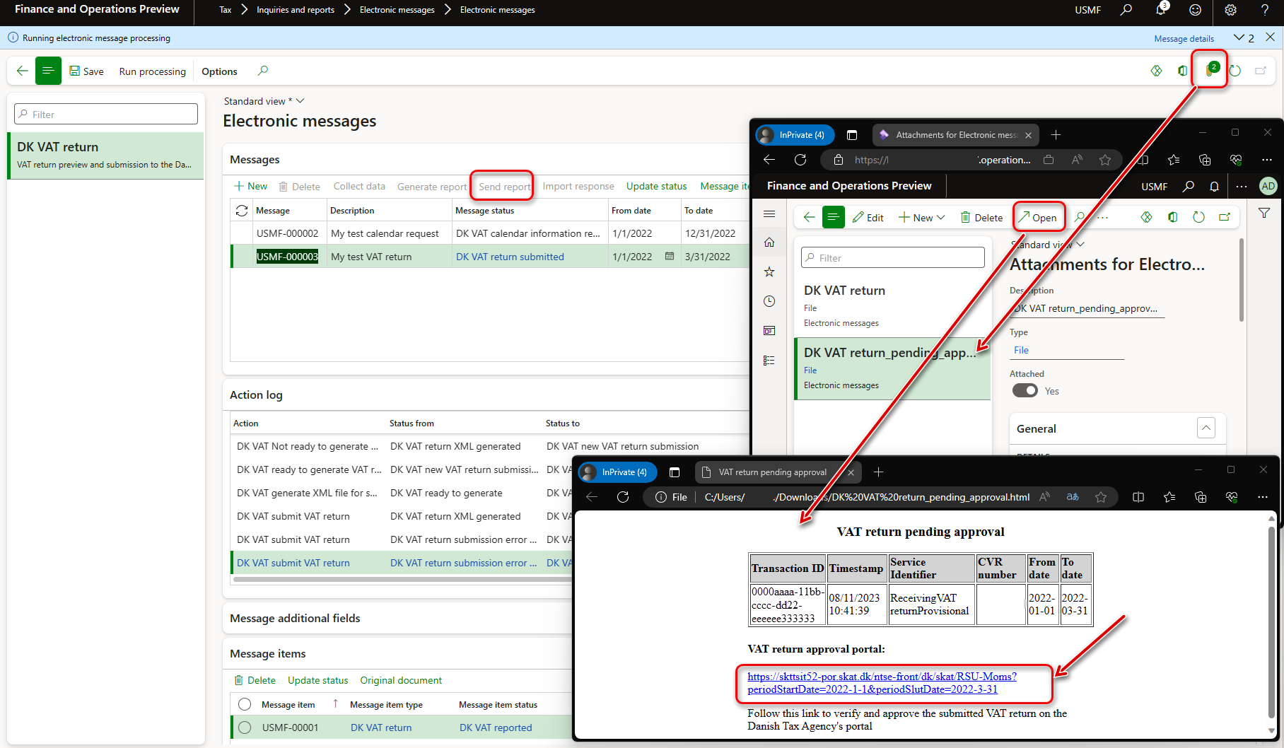 Submitting a VAT return in XML format to the Danish Tax Agency.