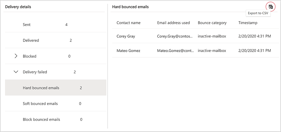 Export a category to CSV.