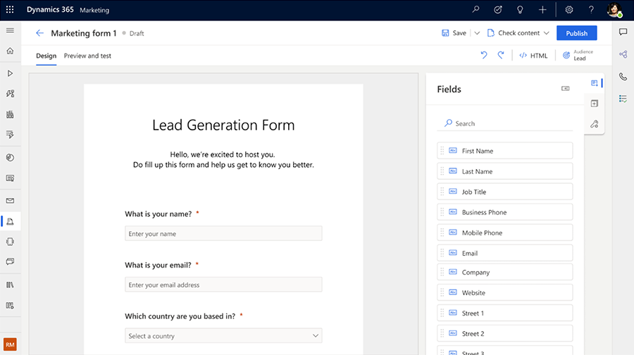 Screenshot of Customer Insights - Journeys forms.