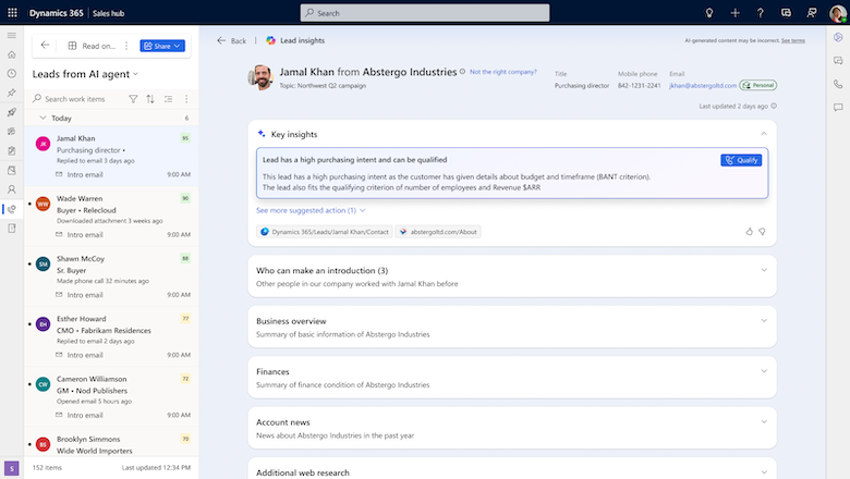 Sales Qualification Agent researches leads using the data from CRM and public web sources