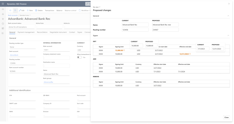 Bank account management Bank account management