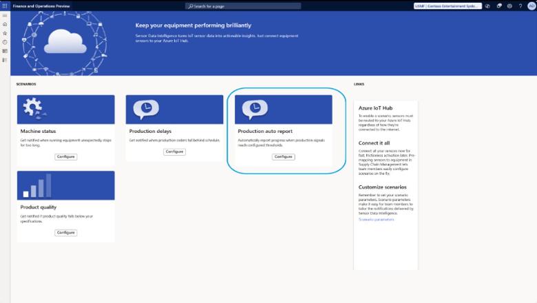 New scenario in Sensor Data Intelligence for Auto-reporting progress.