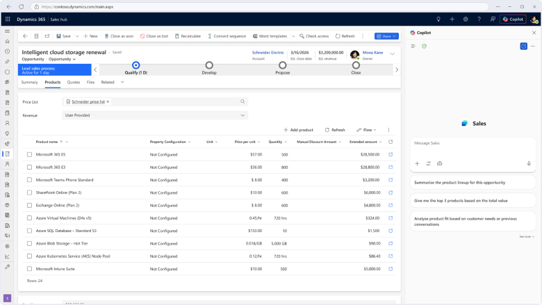 Sales agent inside Dynamics 365