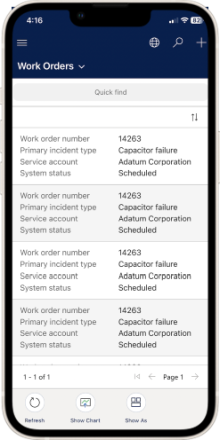 Screenshot of a mobile screen displaying the mobile list showing column labels and dividers. Screenshot of a mobile screen displaying the mobile list showing column labels and dividers.