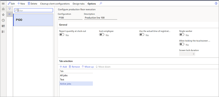 Configure production floor execution.