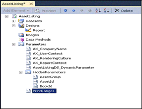 PrintRanges parameter for AssetListing report