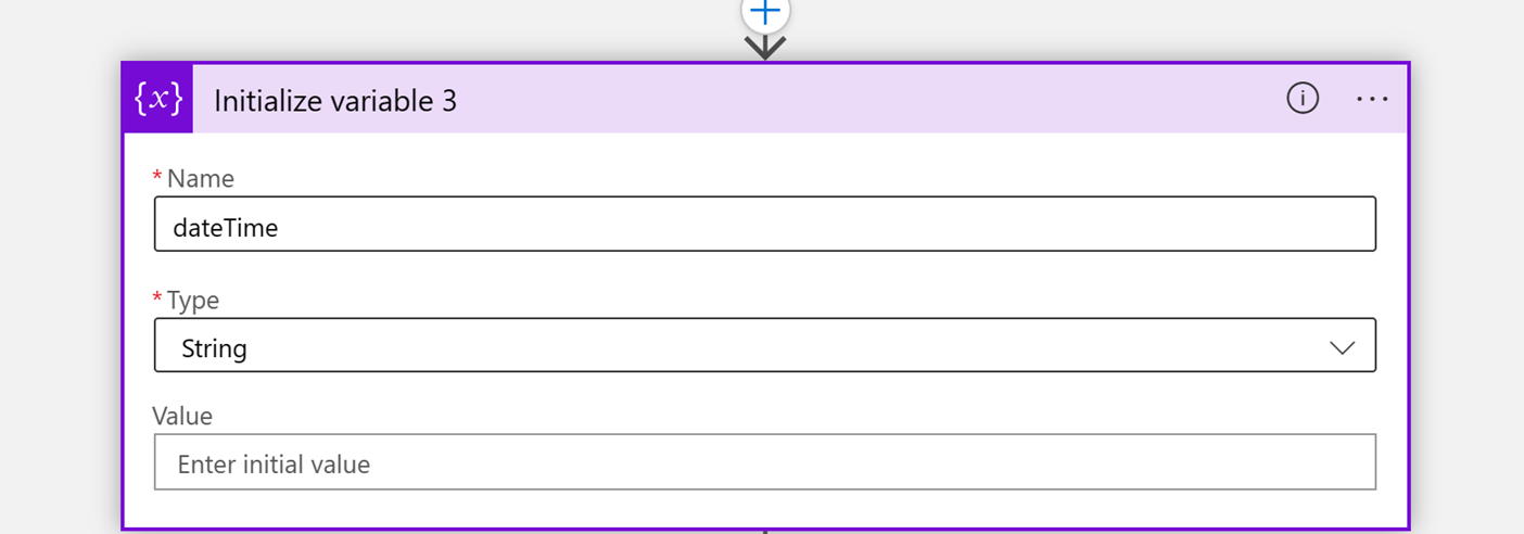 Screenshot of date-timeInitialize variable.