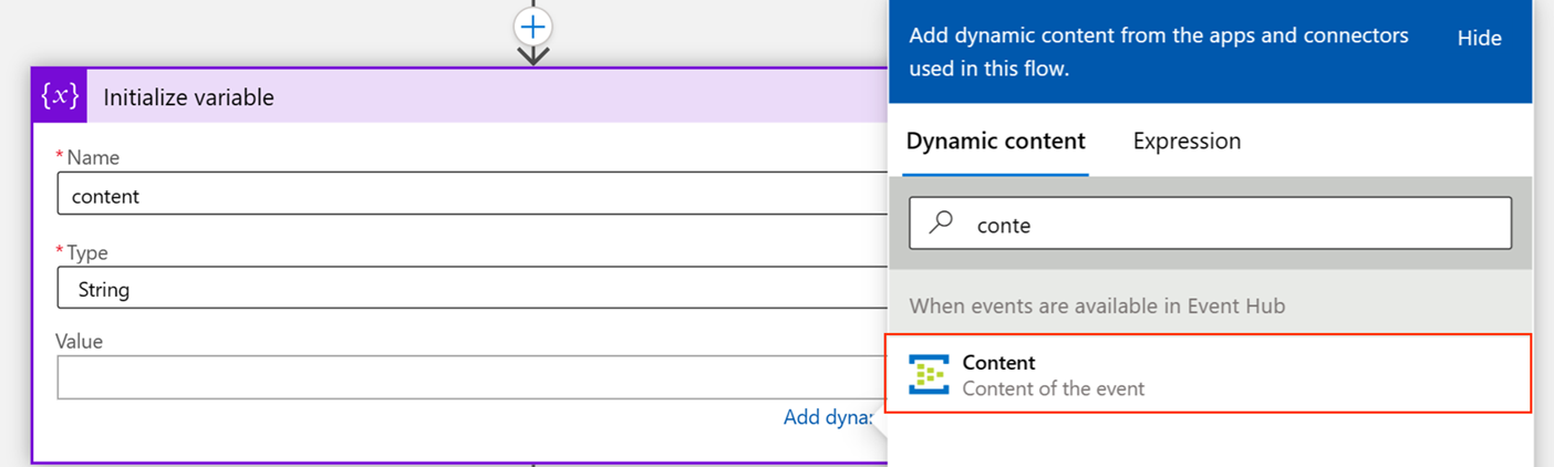 Screenshot of Dynamic Content.