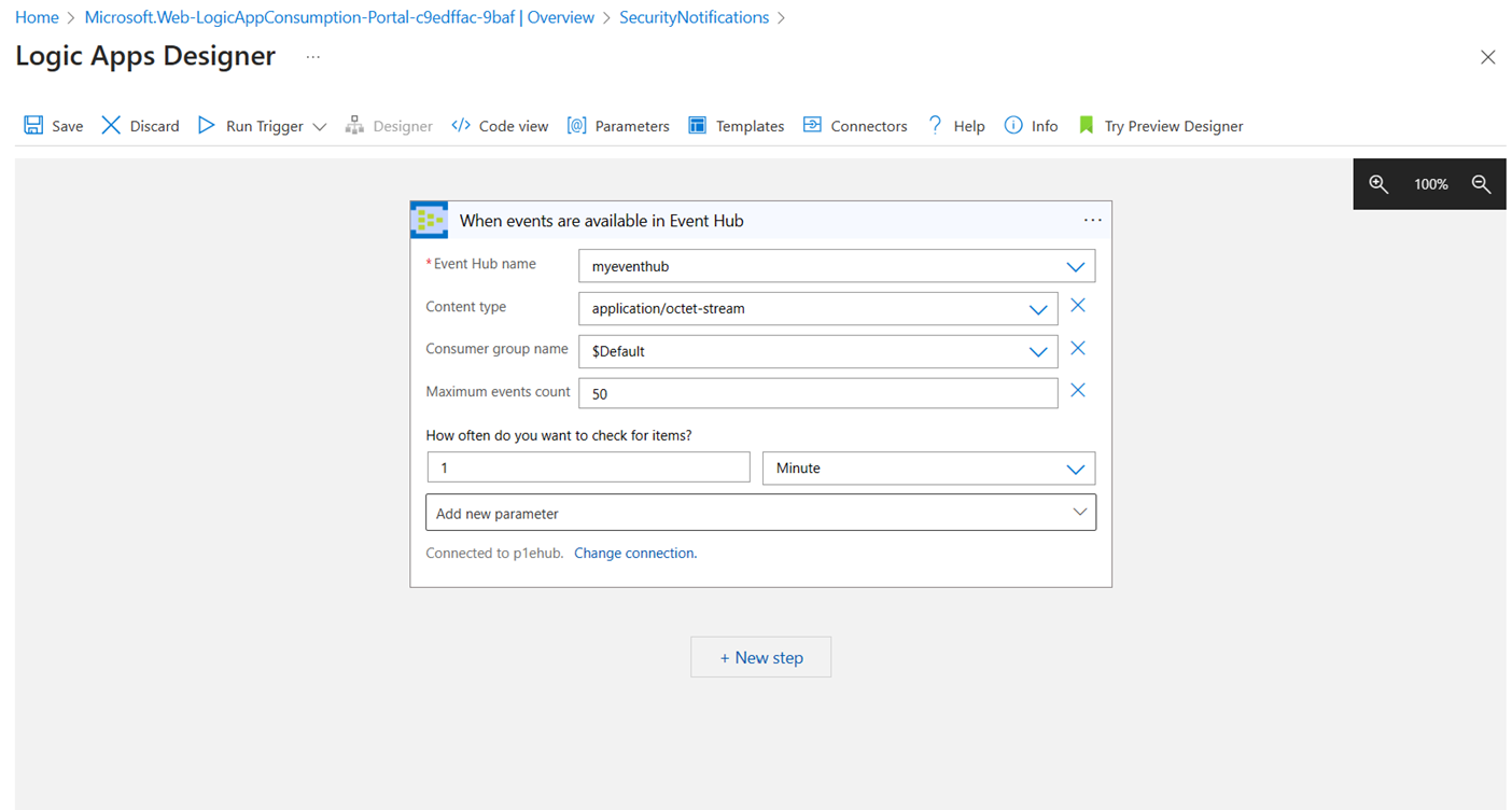 Screenshot of how often to check for events.