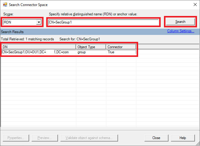 Screenshot of how to search for RDN.