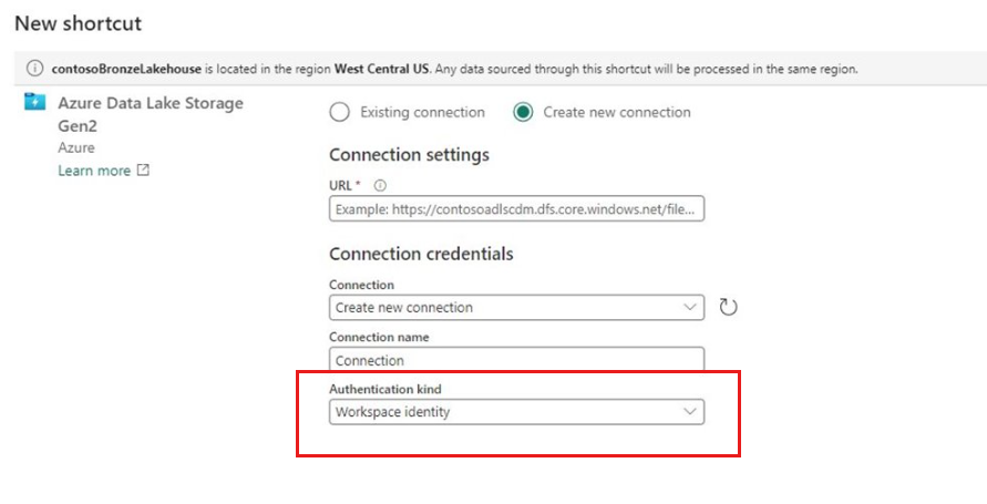 Screenshot showing Workspace identity as an authentication option.