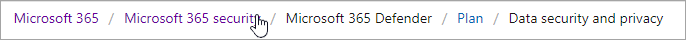 Microsoft 365 breadcrumbs.