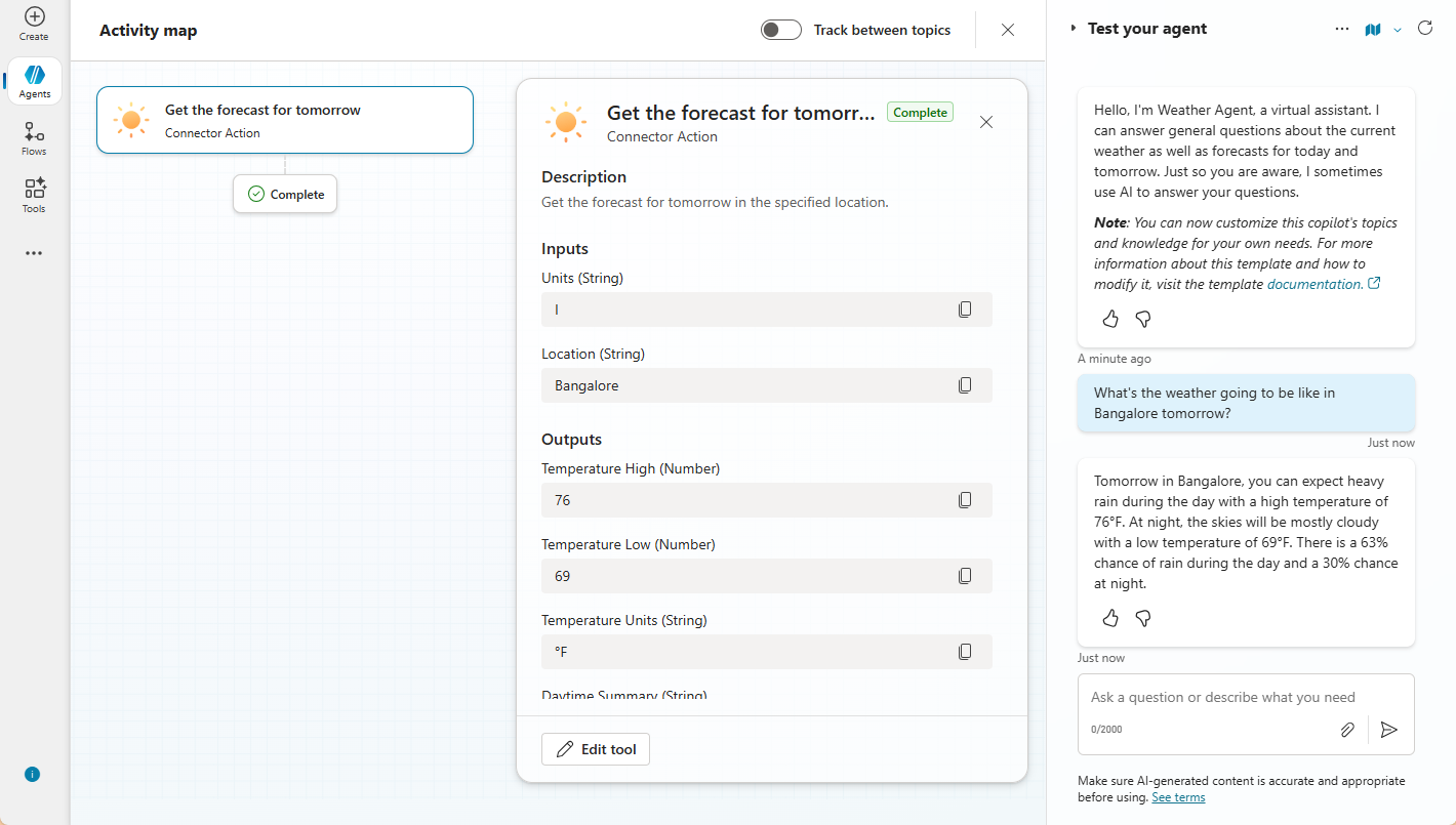 Screenshot of tracing mode showing an example of how a plan is represented.