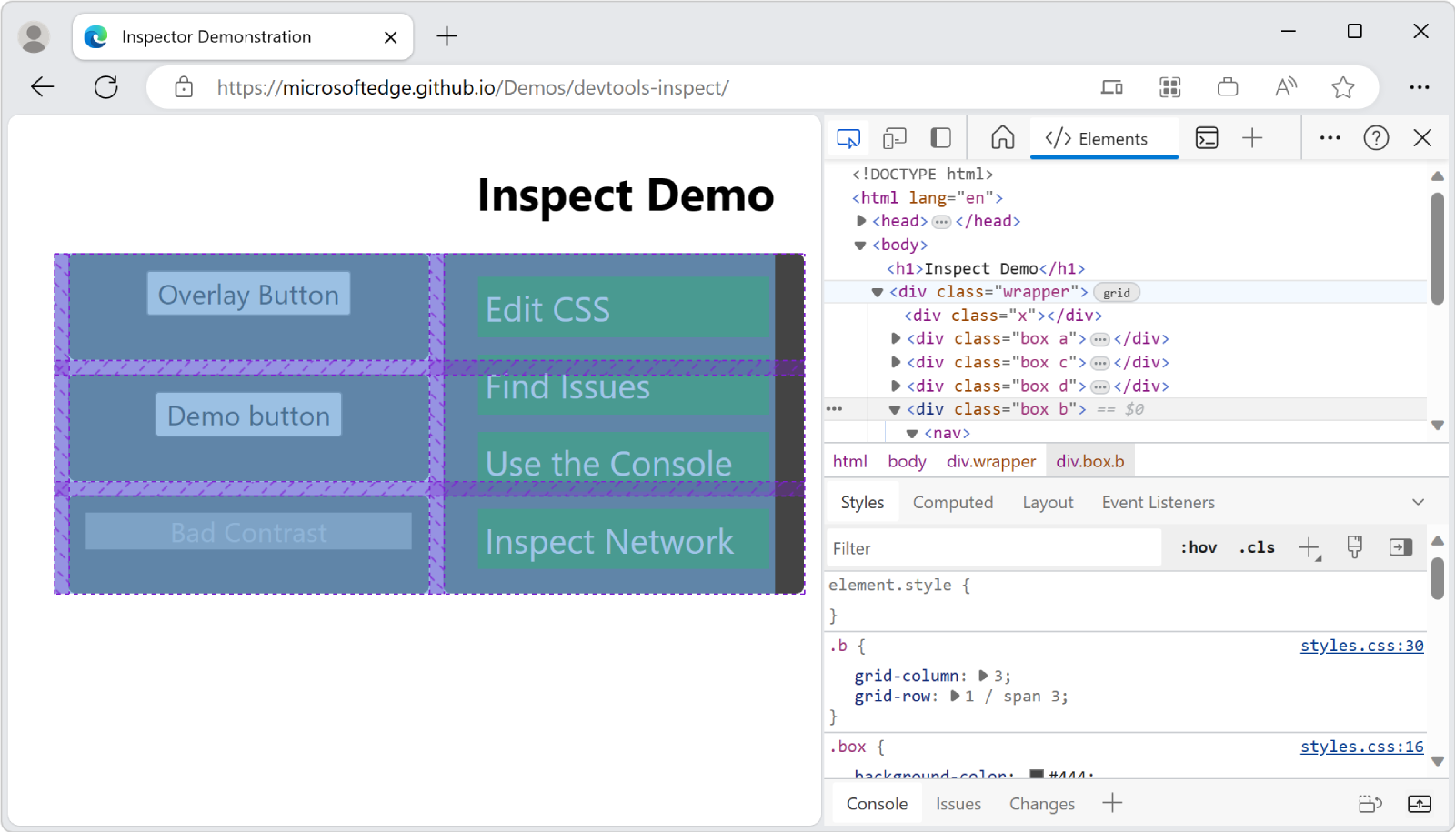 An element that has a CSS property of 'pointer events: none' can't be selected