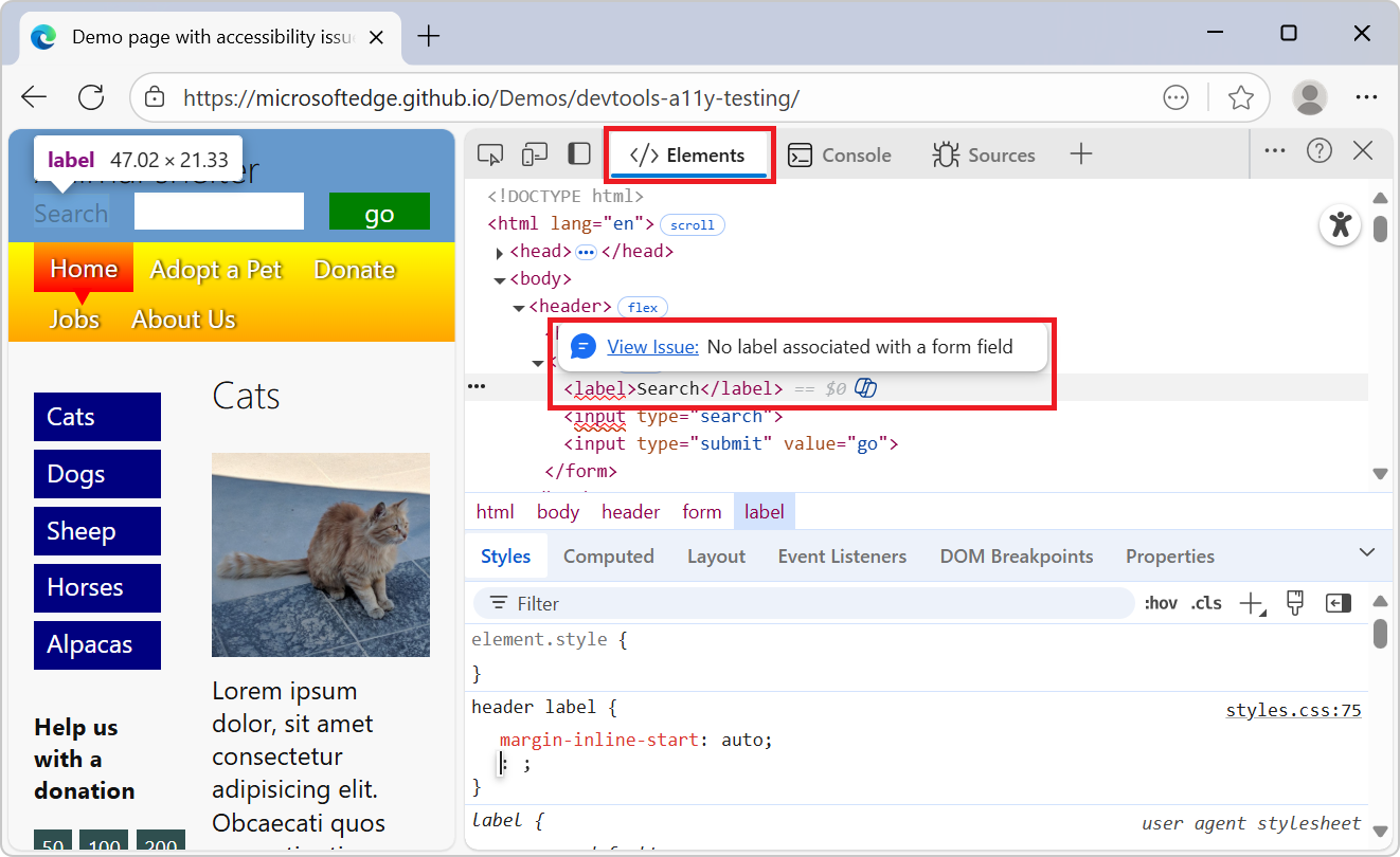 DOM adorner in Elements