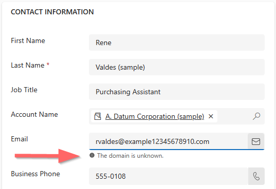 Email address with invalid domain.