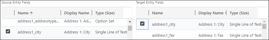 Configure column mapping.