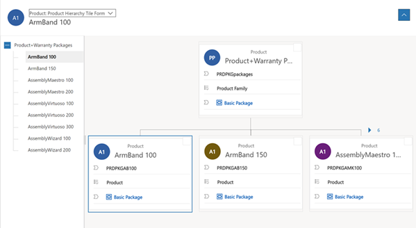 A screenshot of a record hierarchy view.