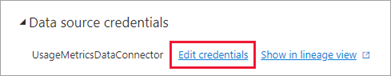 Screenshot of editing credentials.