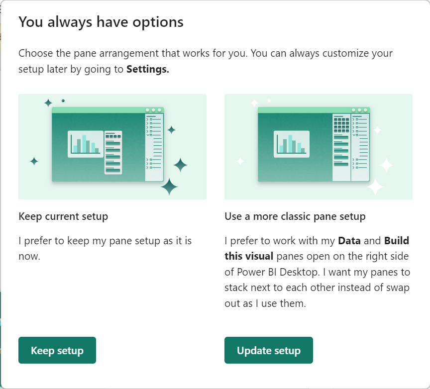 Screenshot showing choose default settings options.