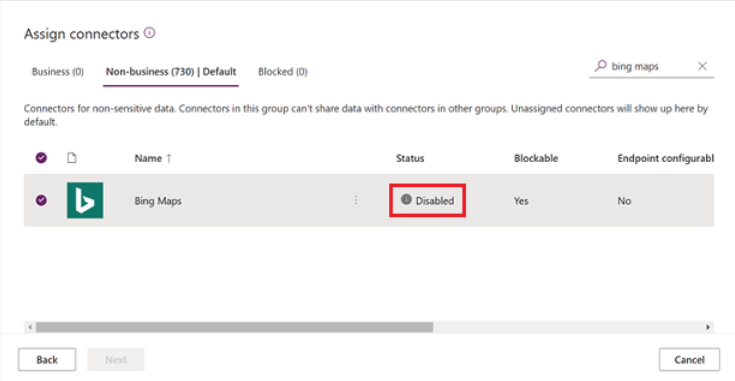 Disabled connector